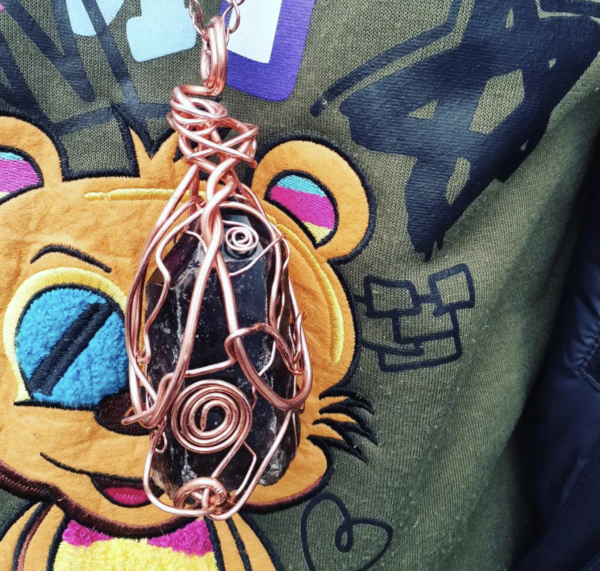 Copper wrapped tourmaline necklace